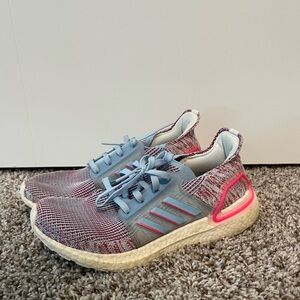 Womens Adidas Shoes Ultra Boost 19 Glow Blue Shock Pink Active Maroon